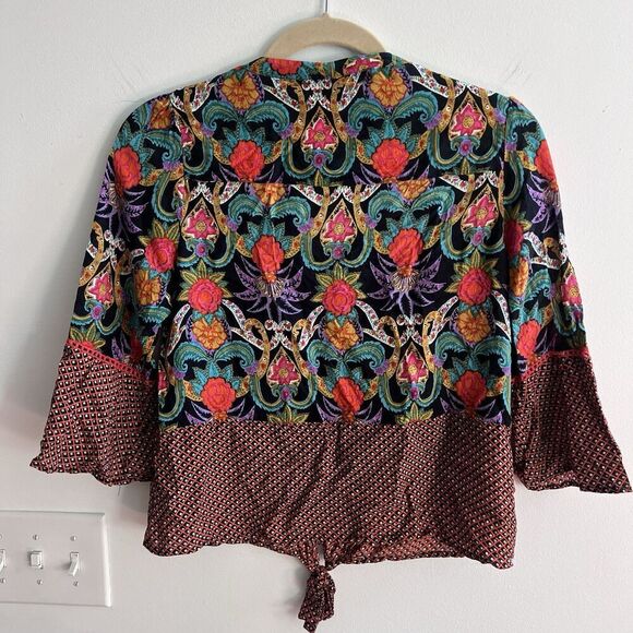 Maeve Anthropologie Carter Floral Blouse Boho Paisley Women’s 4 Colorful Button - Picture 11 of 16
